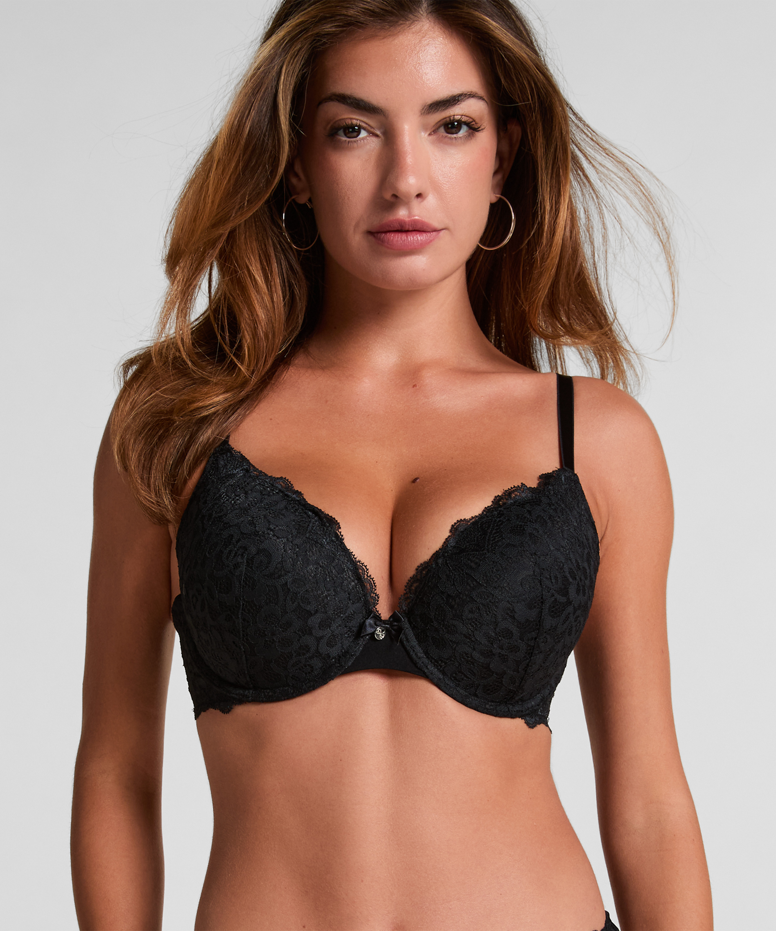 Soutien-gorge &agrave; armatures pr&eacute;form&eacute; push-up Marine, Noir, main