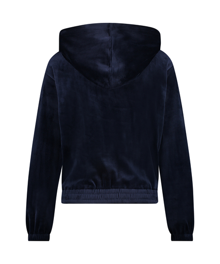 Hoodie jas Velours, Blauw