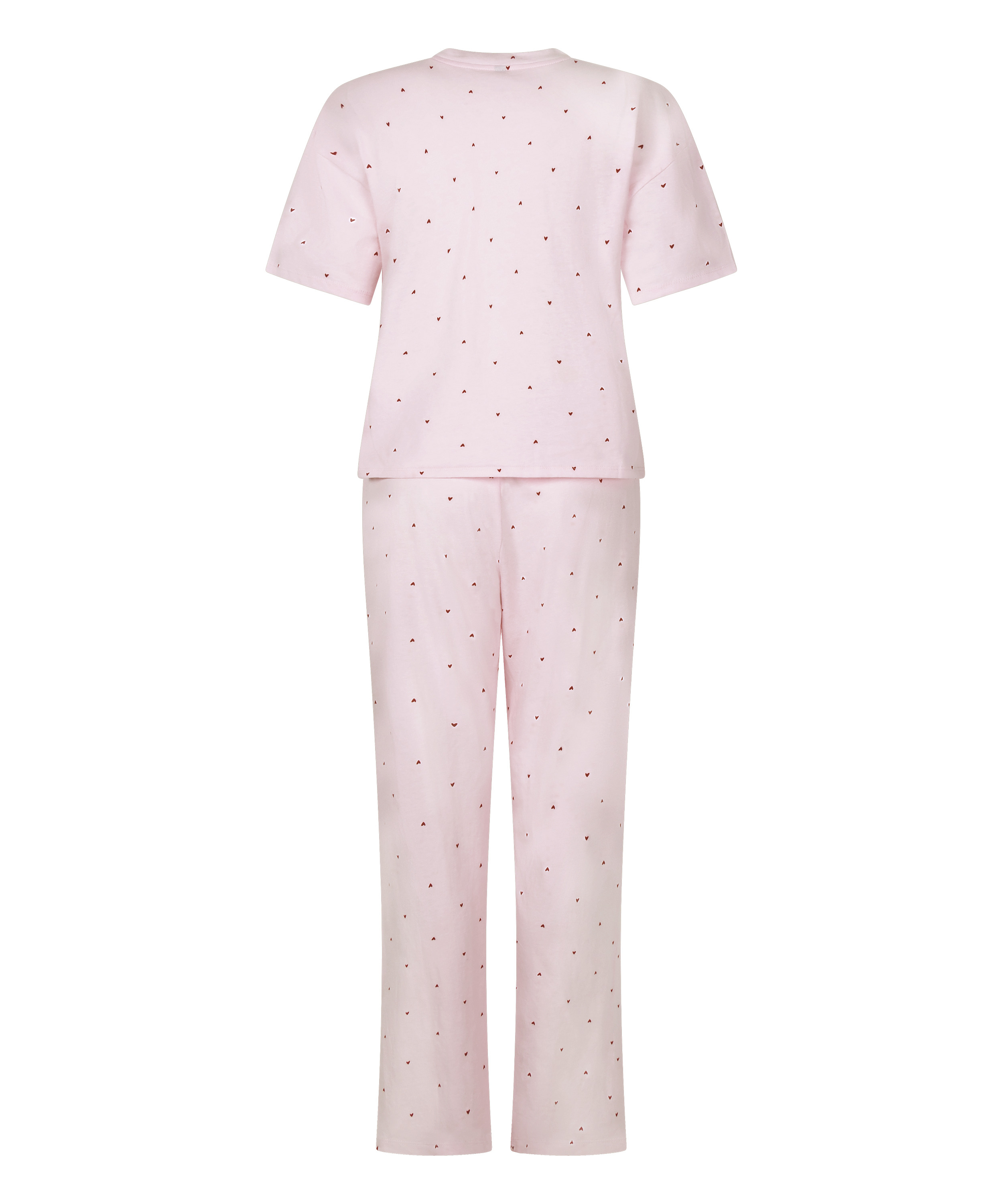 Pyjama Set Katoen Print, Roze, main