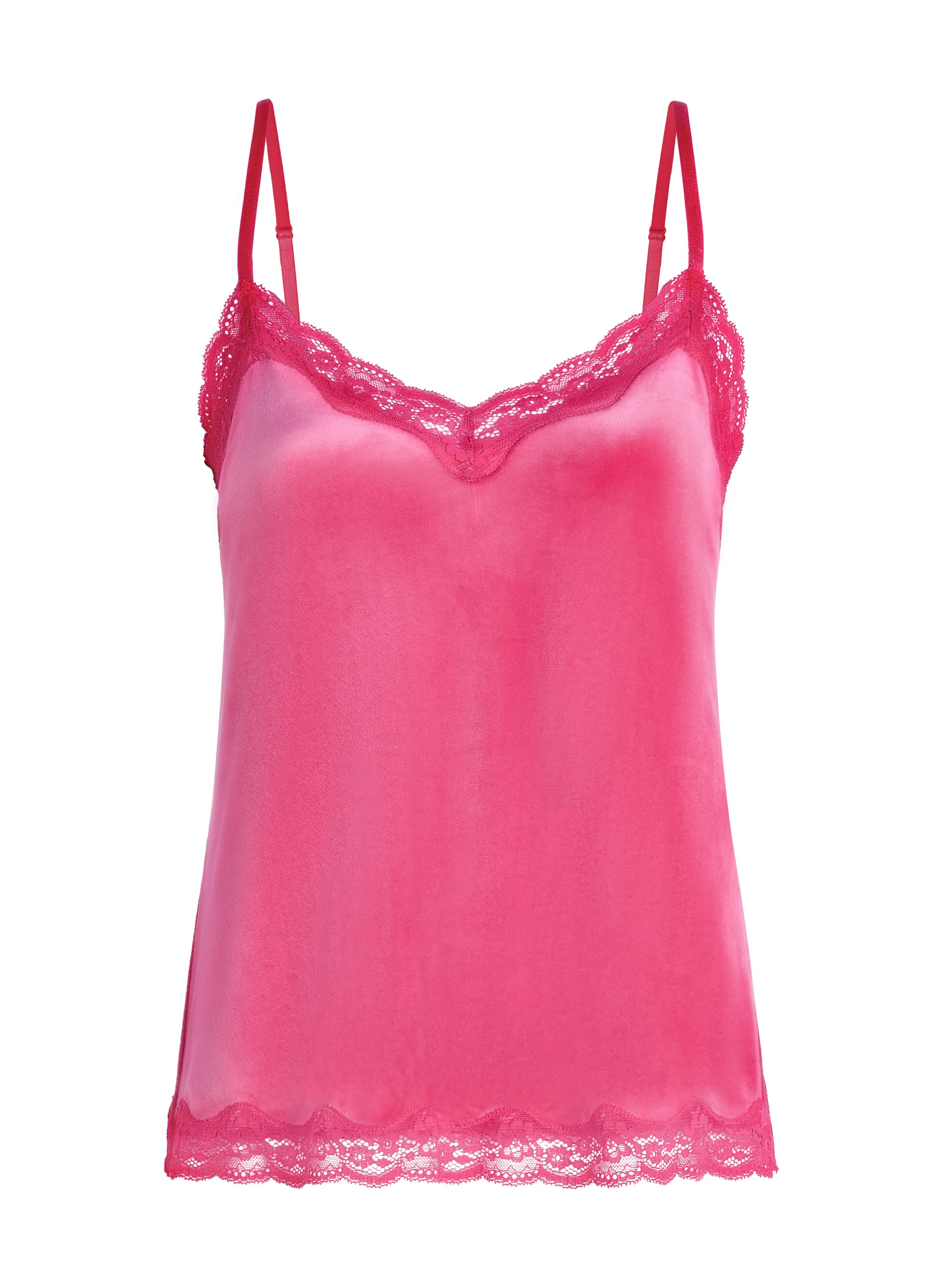 Cami top Velours Lace, Roze, main