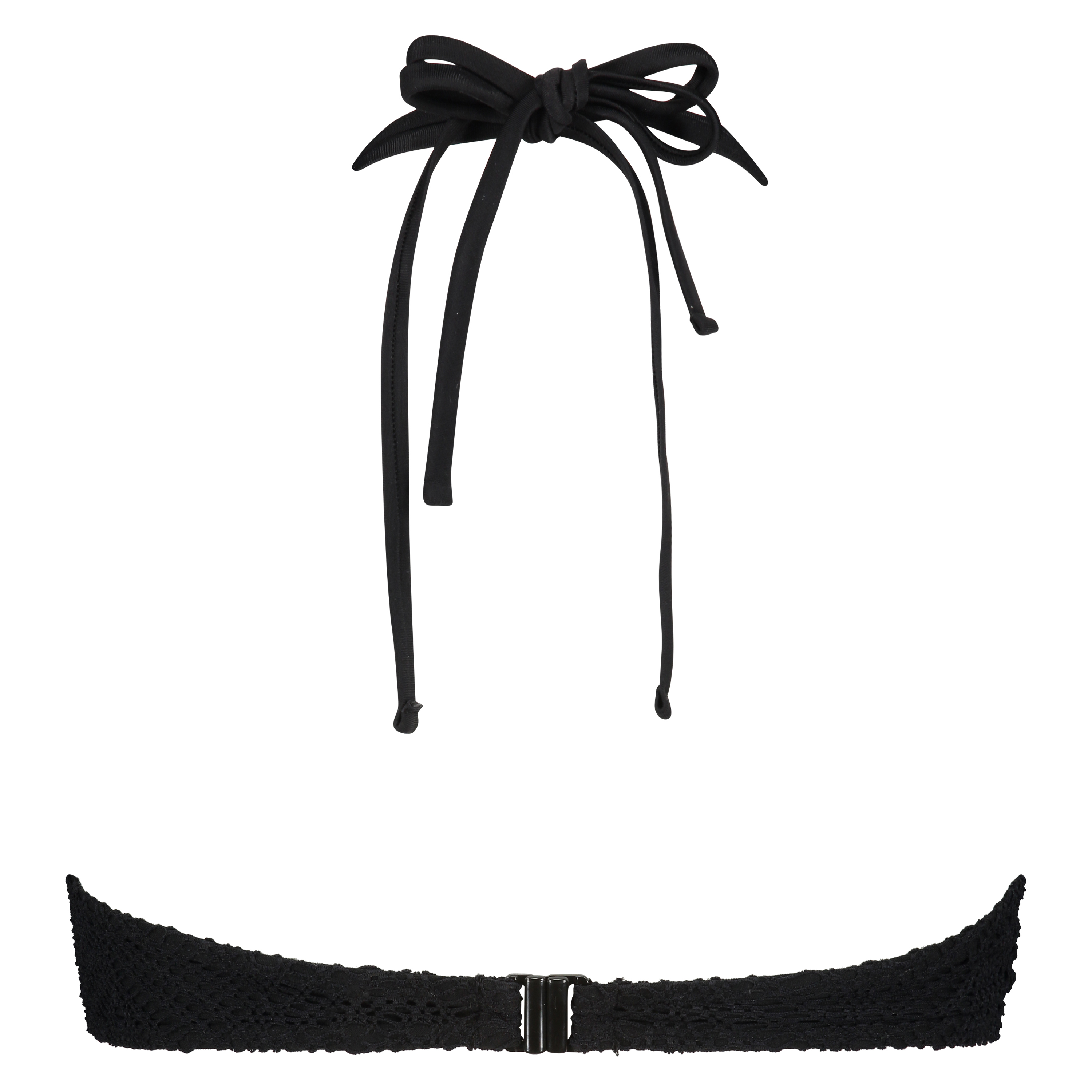 Crochet Bikini Top, Noir, main