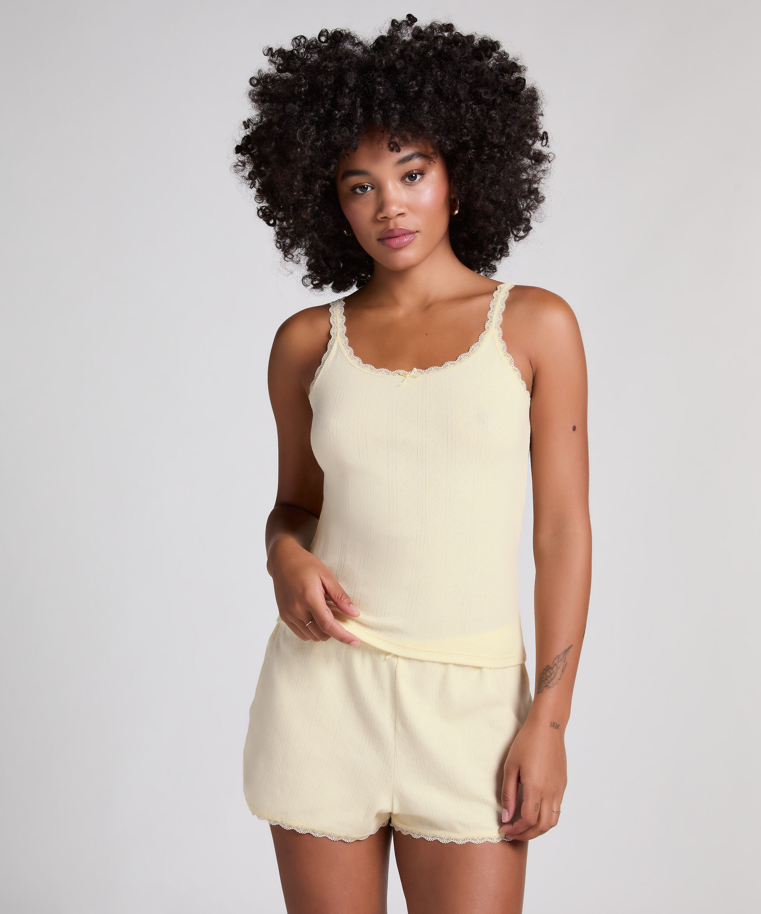 Pointelle Singlet, Geel