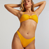 Haut de bikini bandeau Crinkle, Jaune