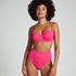 Bas de bikini Rio taille haute festonn&eacute;, Rose