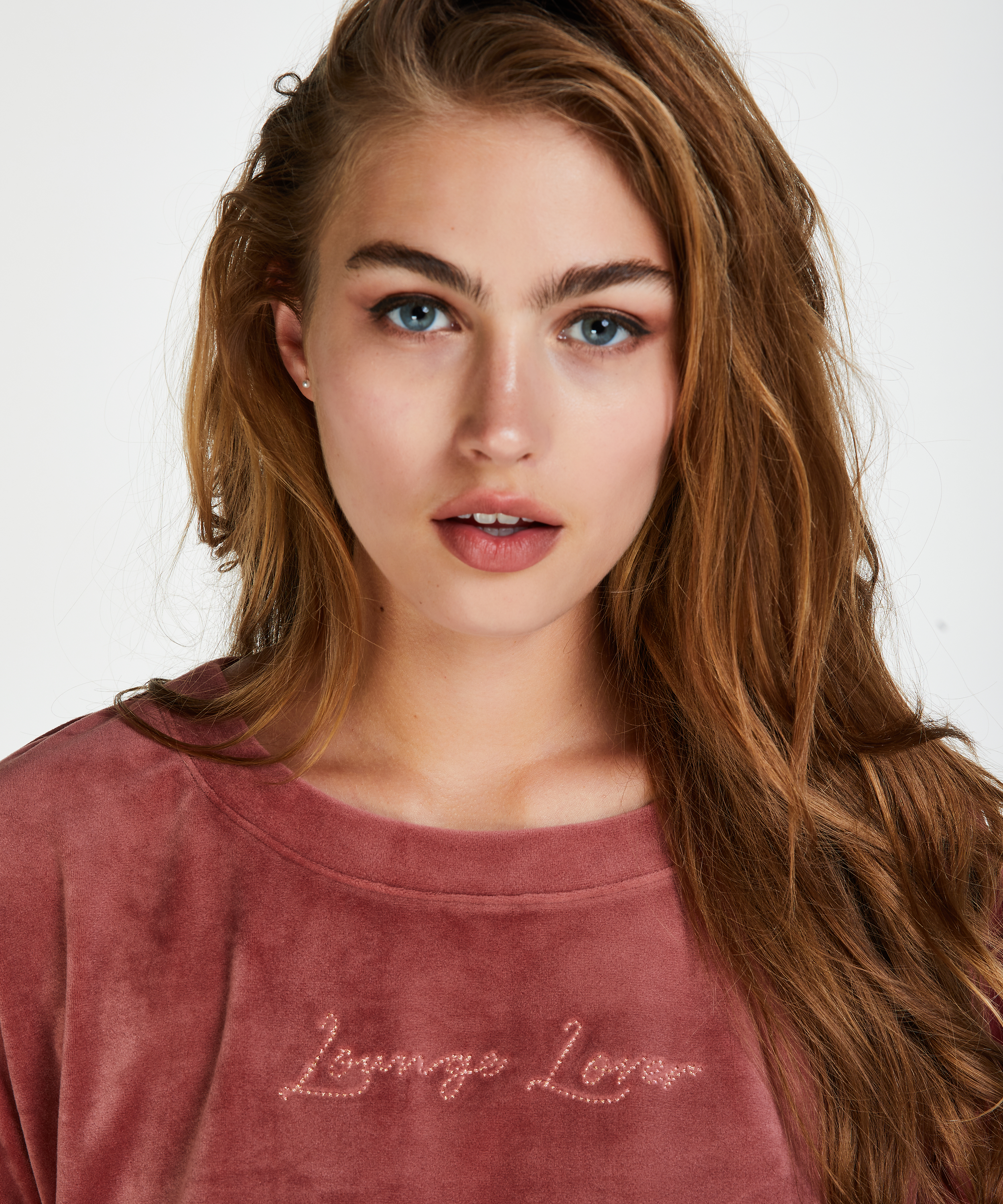 Haut velours manches longues, Rose, main