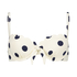 Voorgevormde beugel bikinitop Scallop Dot, Wit