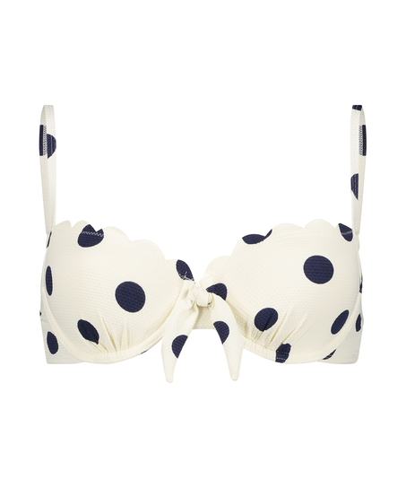 Voorgevormde beugel bikinitop Scallop Dot, Wit