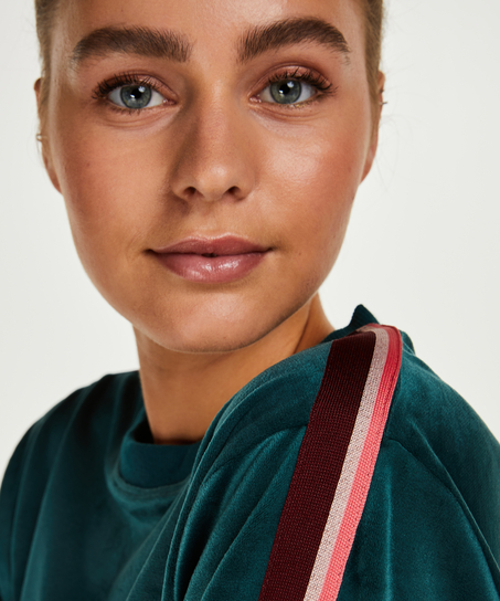 Top Velours Stripe, Groen