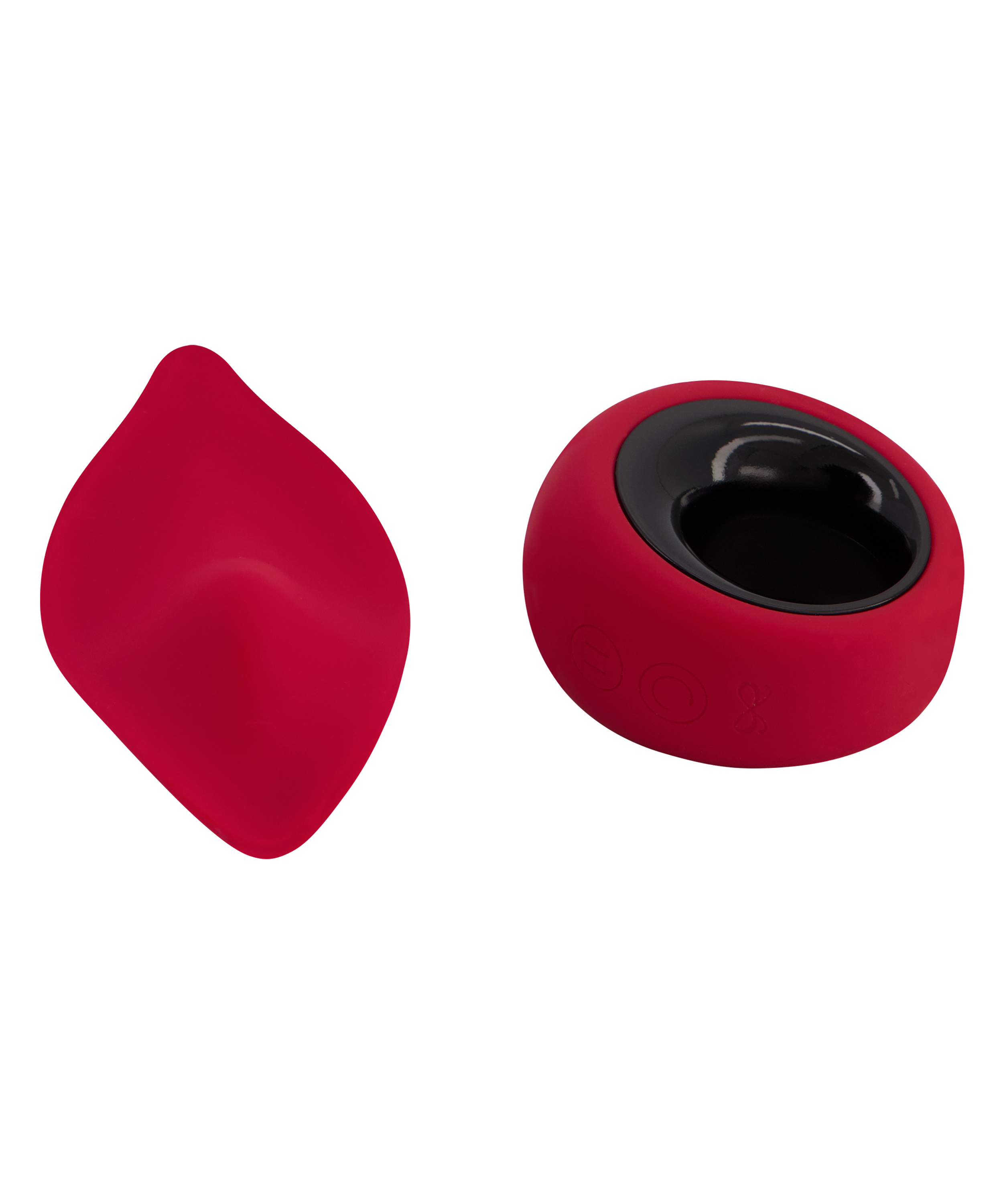 Tanga en dentelle vibrant télécommandé, Rouge, main