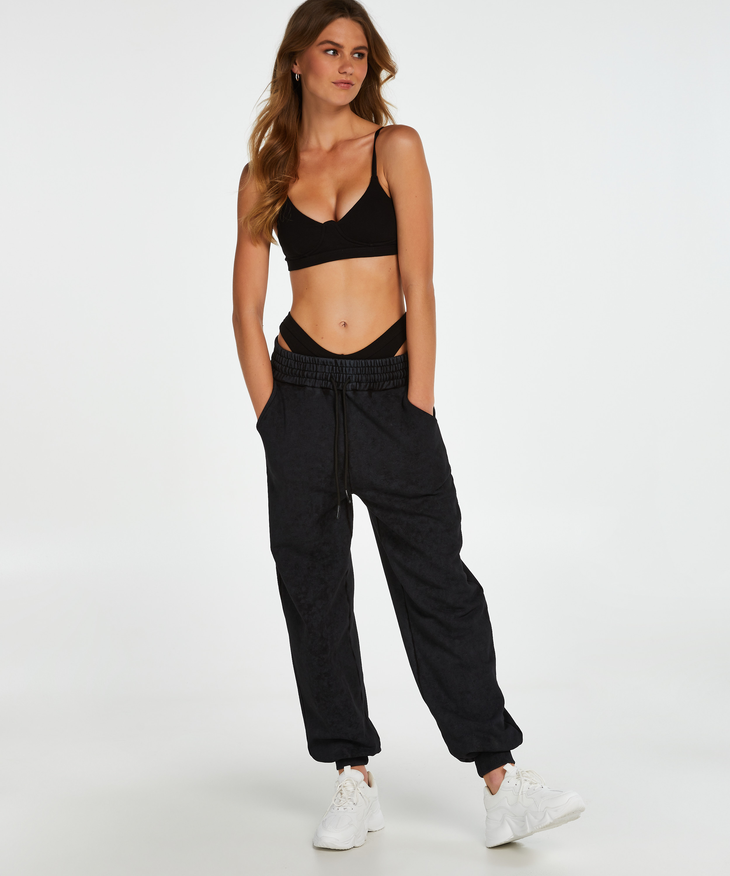 Bralette Rib Baddie, Zwart, main