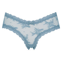 Slip br&eacute;silien V-shape Floral Mesh, Bleu