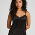 Cami top Velours Lace, Zwart