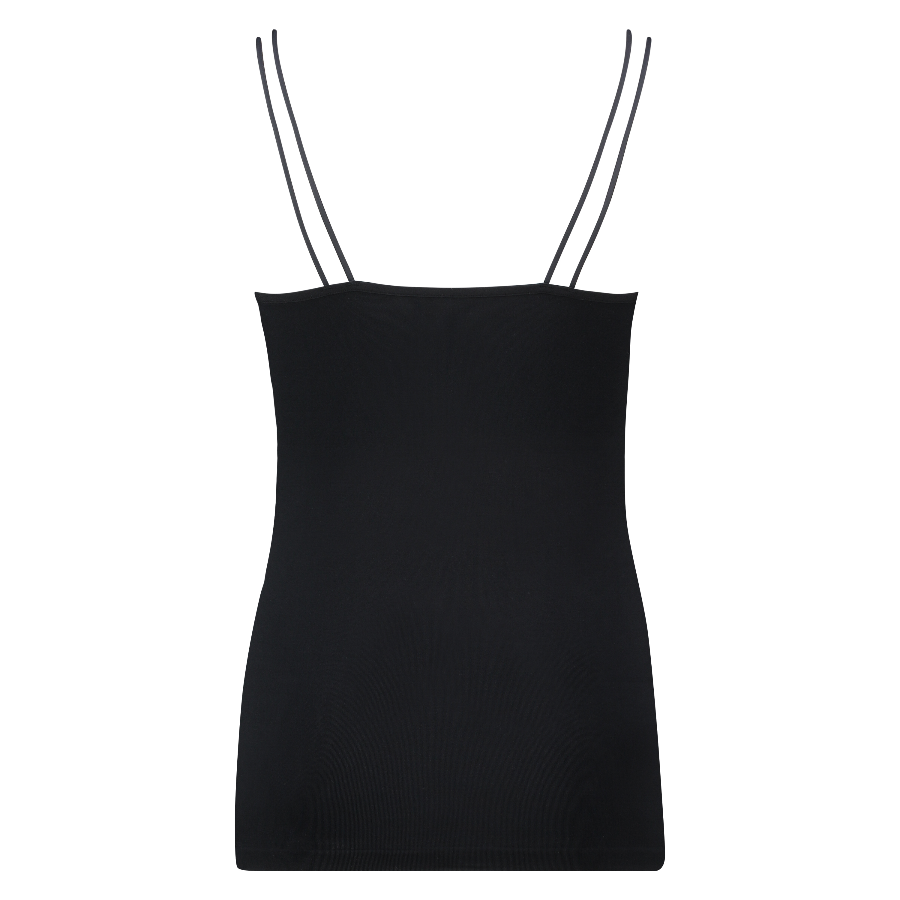 Naadloze spaghetti top, Zwart, main
