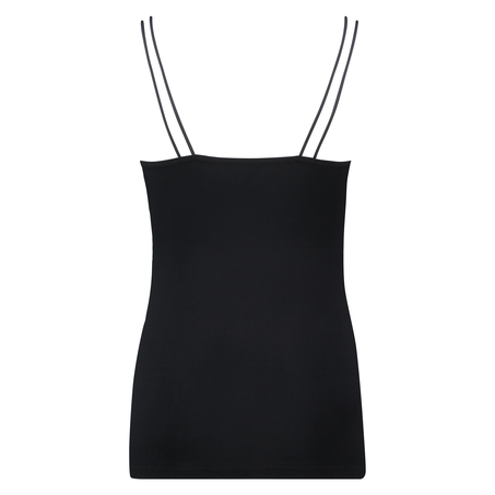 Naadloze spaghetti top, Zwart