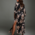Kimono Satijn Bloom, Zwart