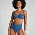 Scallop Bikinibroekje met Hoge Taille, Blauw