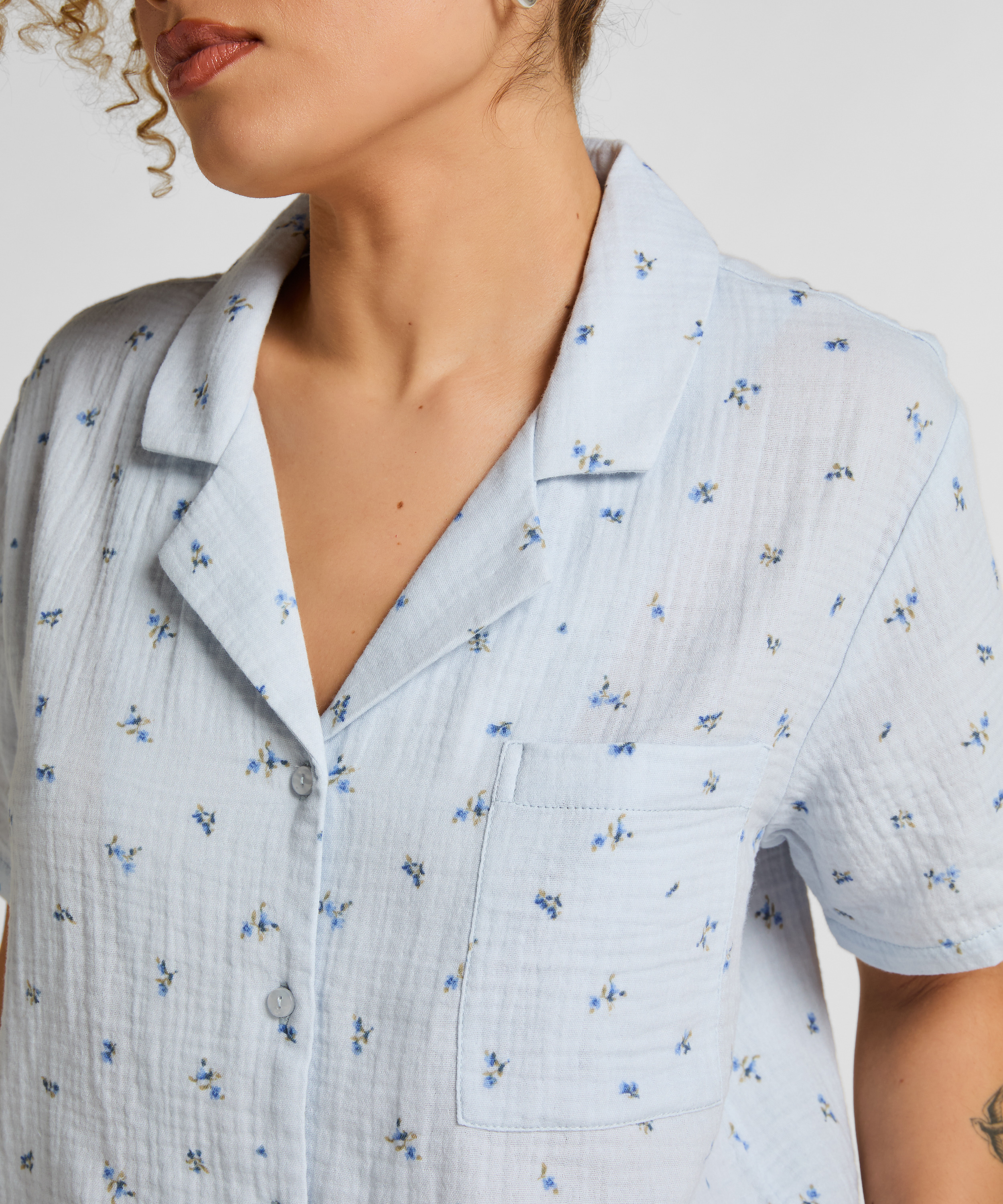 Veste en mousseline, Bleu, main