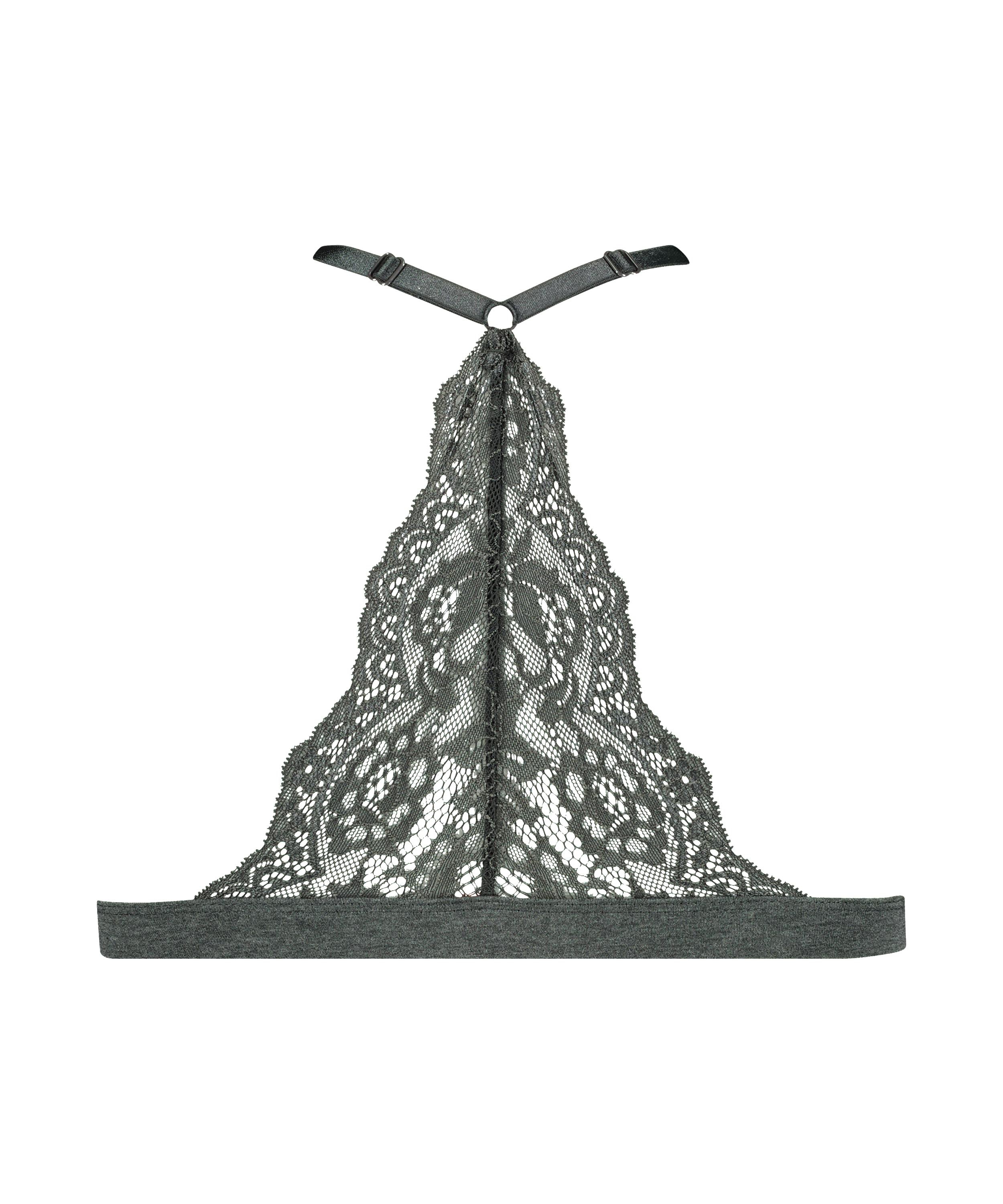 Voorgevormde triangle bralette Chloe Katoen, Grijs, main