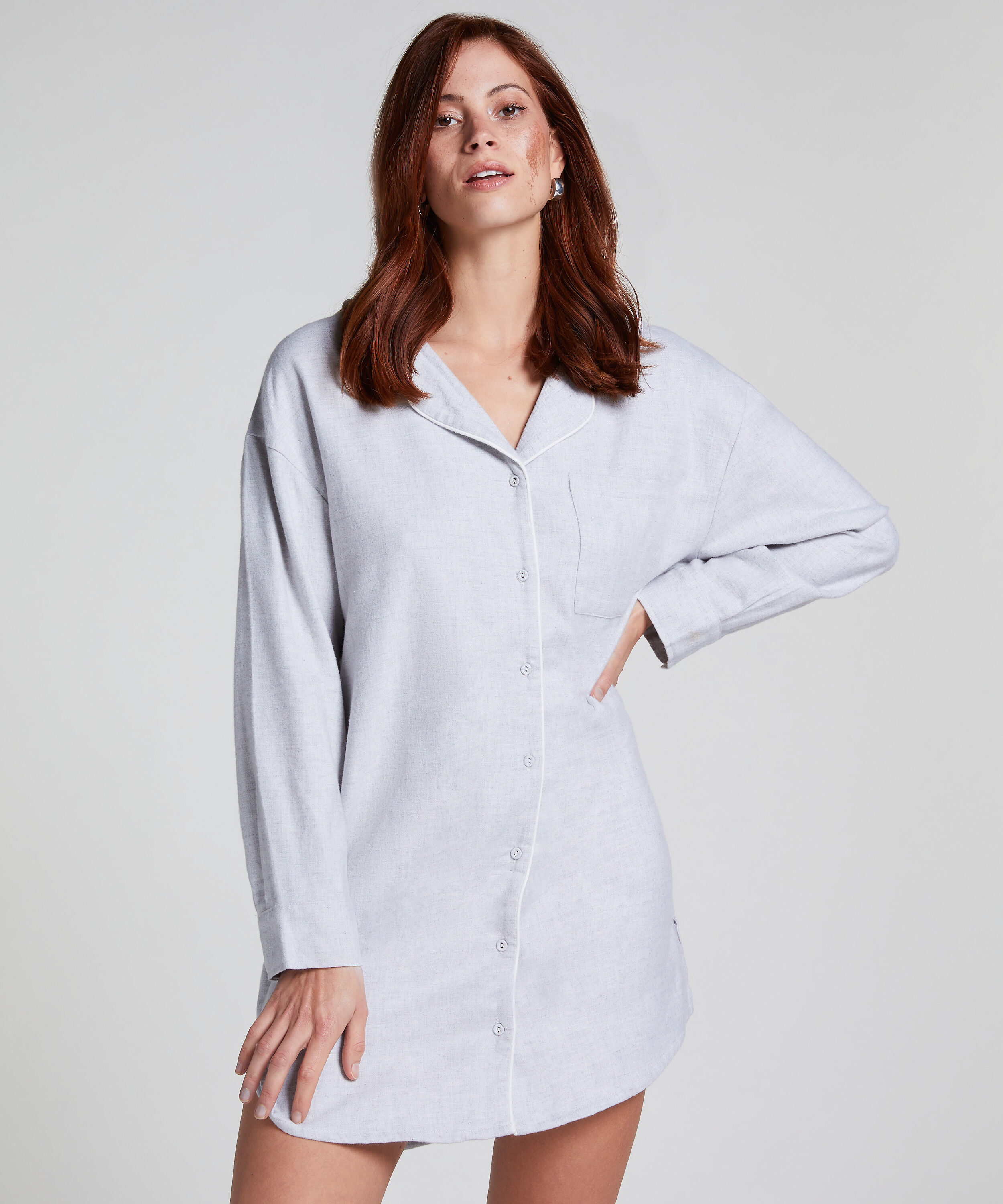 Chemise de nuit Flanel, Gris