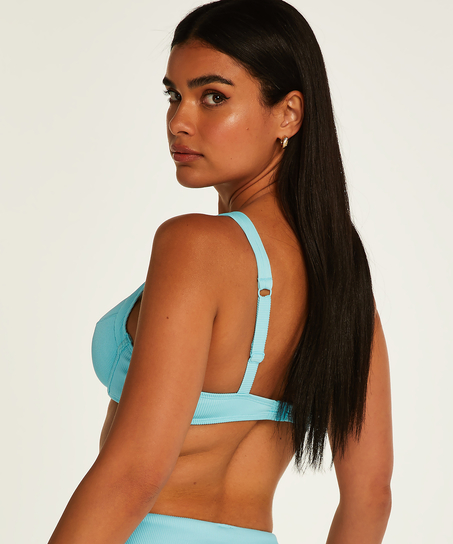 Niet-voorgevormde beugel bikinitop Texture, Zwart