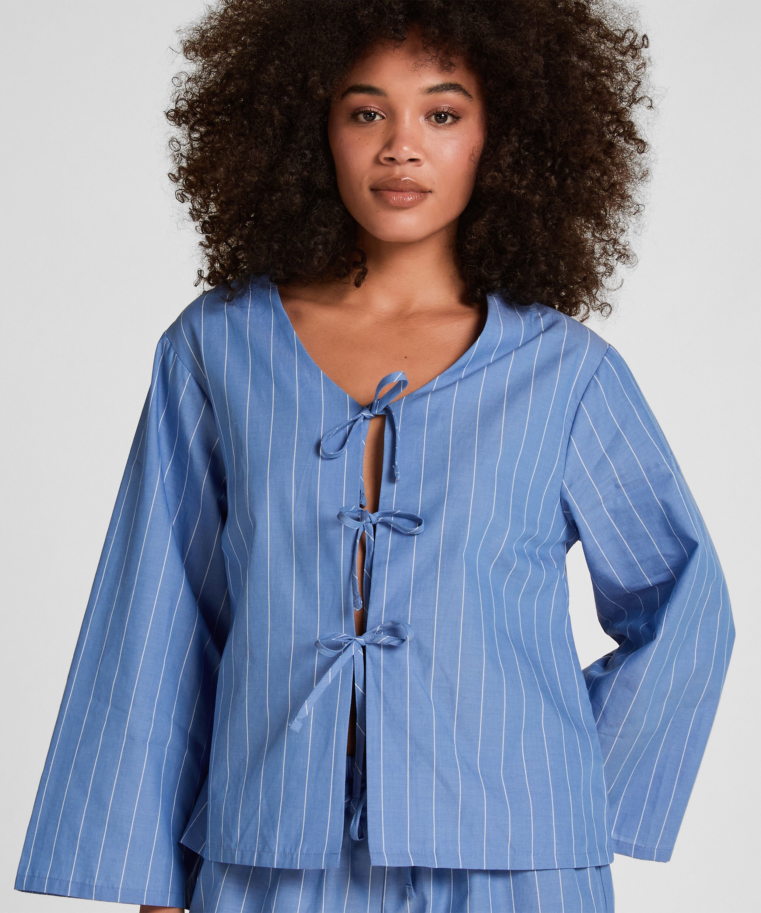 Gestreepte Pyjama Jacket, Blauw