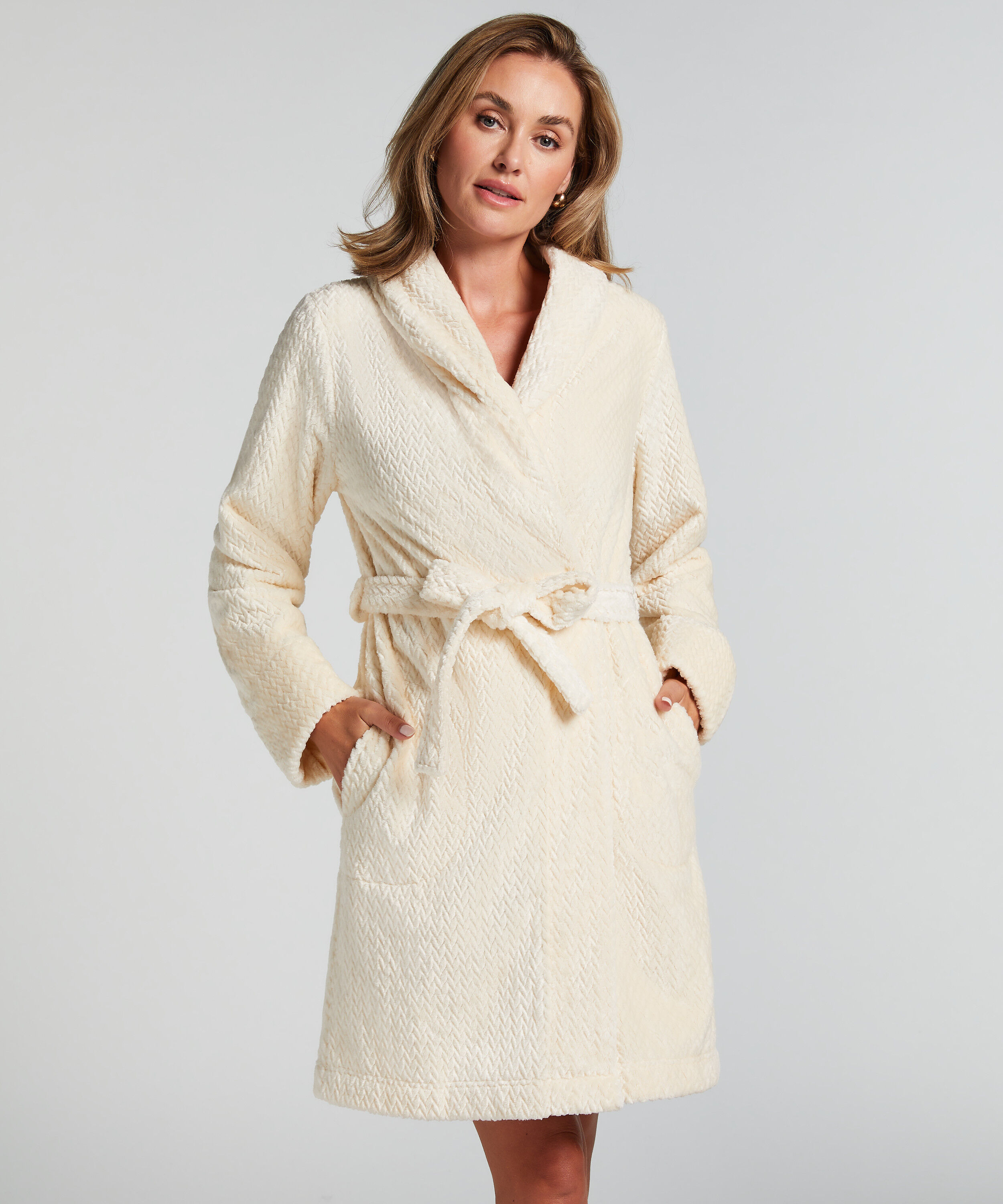 Badjas Fleece, Wit Badjas Fleece, Wit