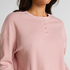 Top van wafelstof Henley, Roze