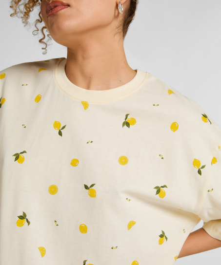 Nachthemd ronde hals, Wit