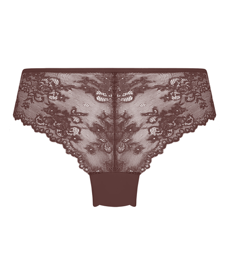 Slip br&eacute;silien Invisible Lace Back, Brun