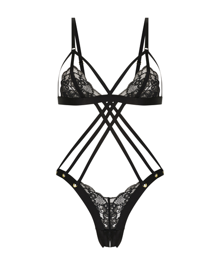 Body Private ouvert Elouise, Noir