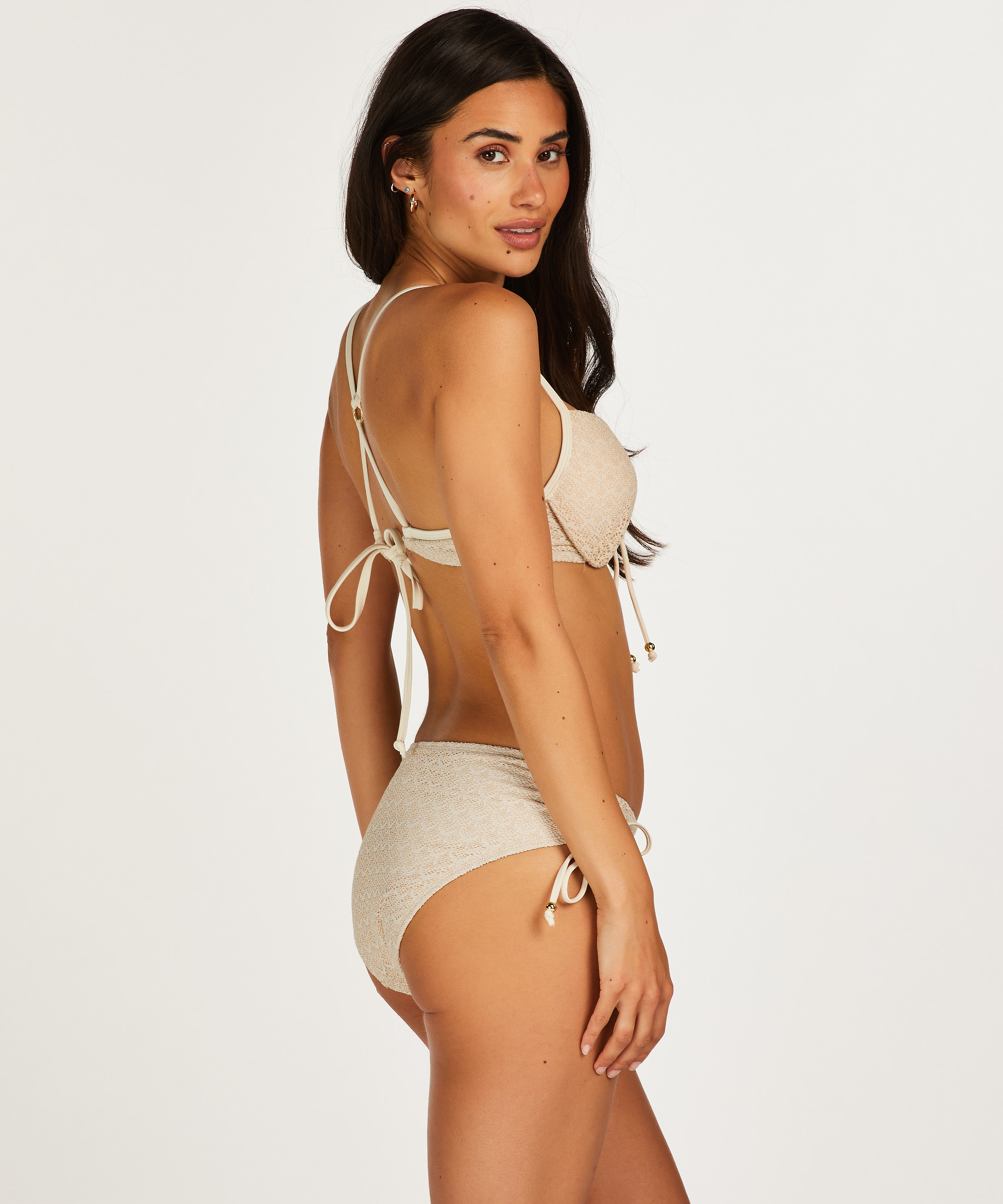 Bas de bikini Crochet, Blanc, main