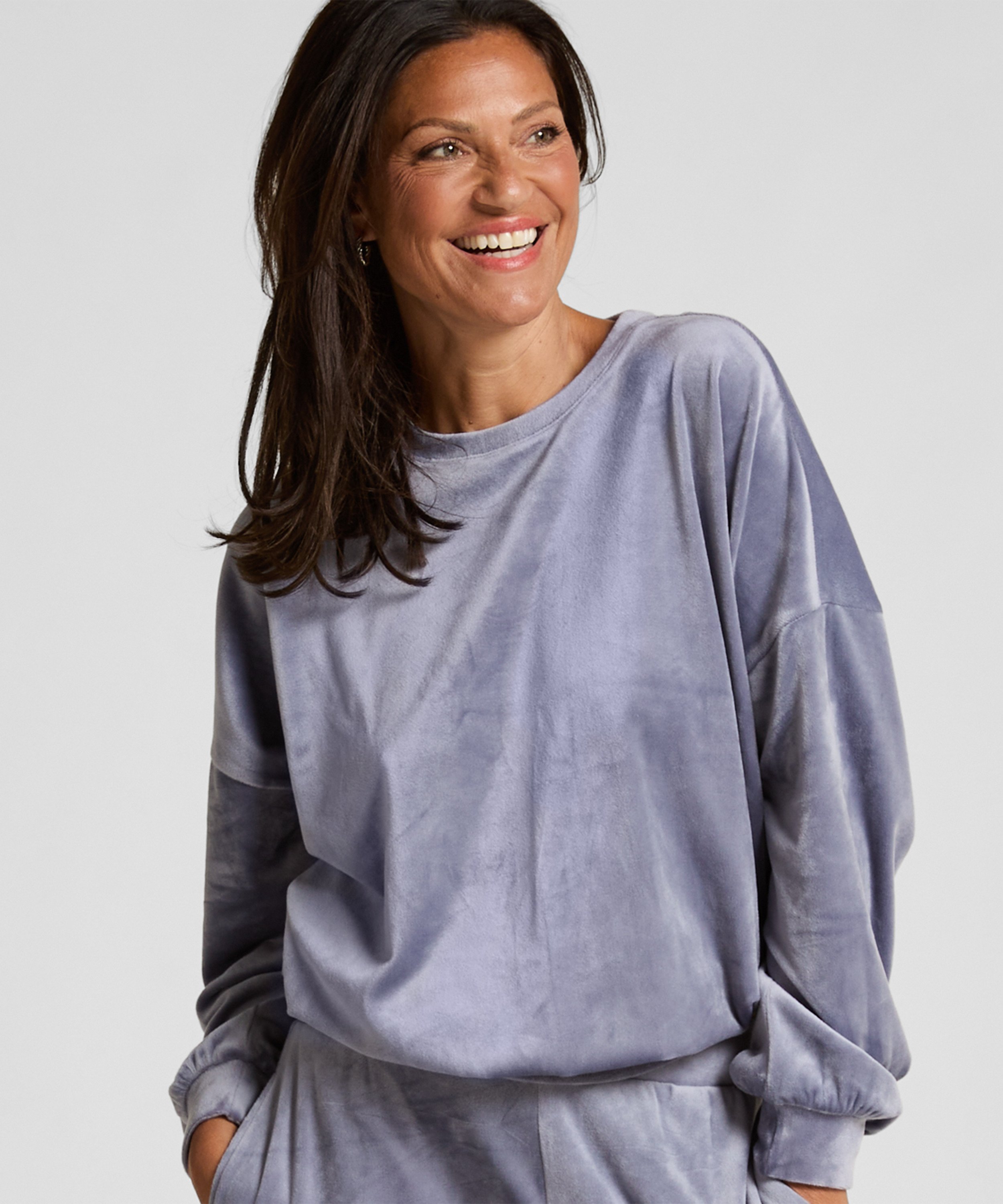 Velours Top, Blauw, main