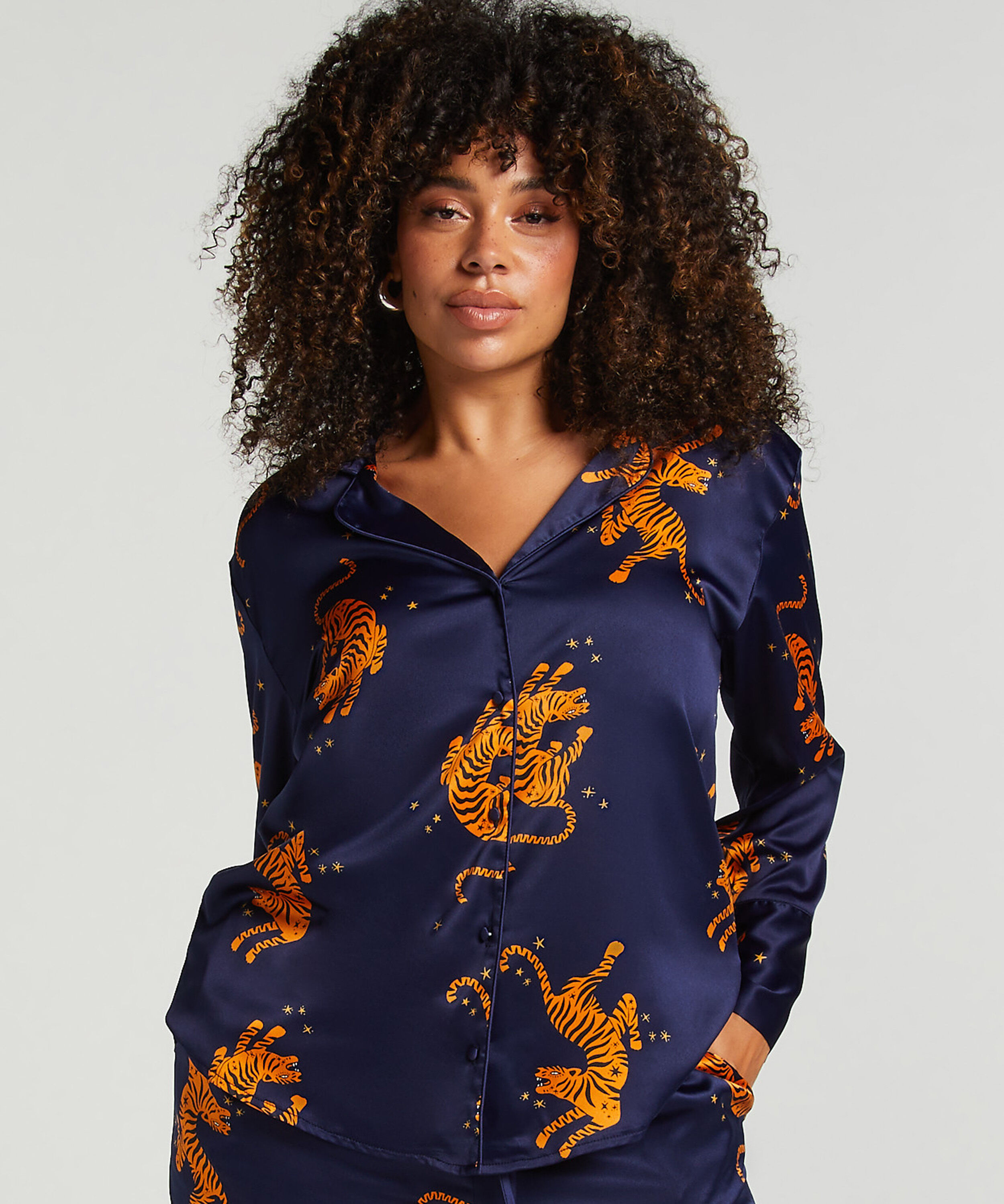 Jacket lange mouwen Satijn, Blauw