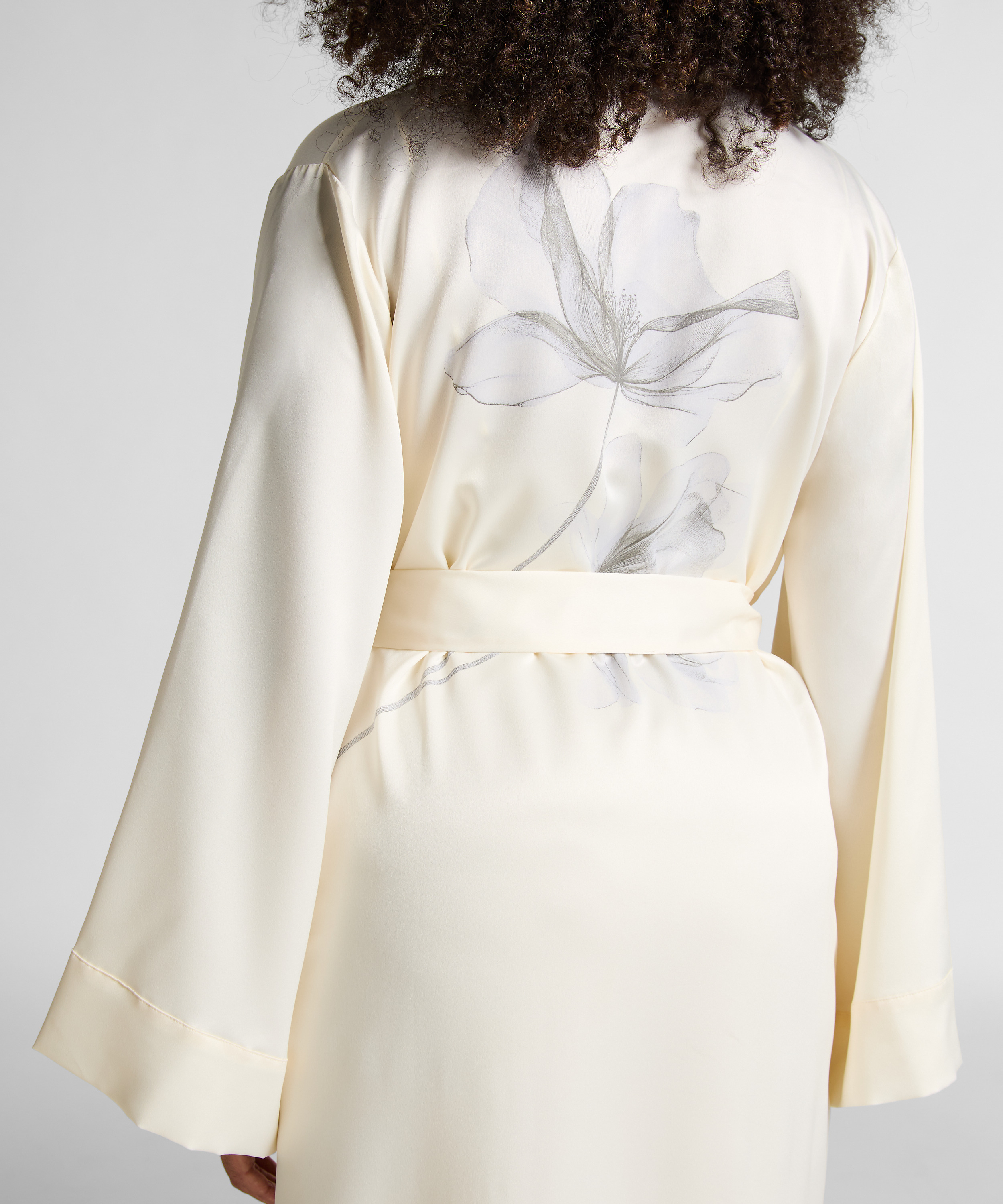 Lange kimono Floral, Wit, main