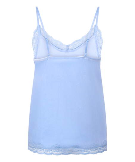 Camisole velours Dentelle, Bleu