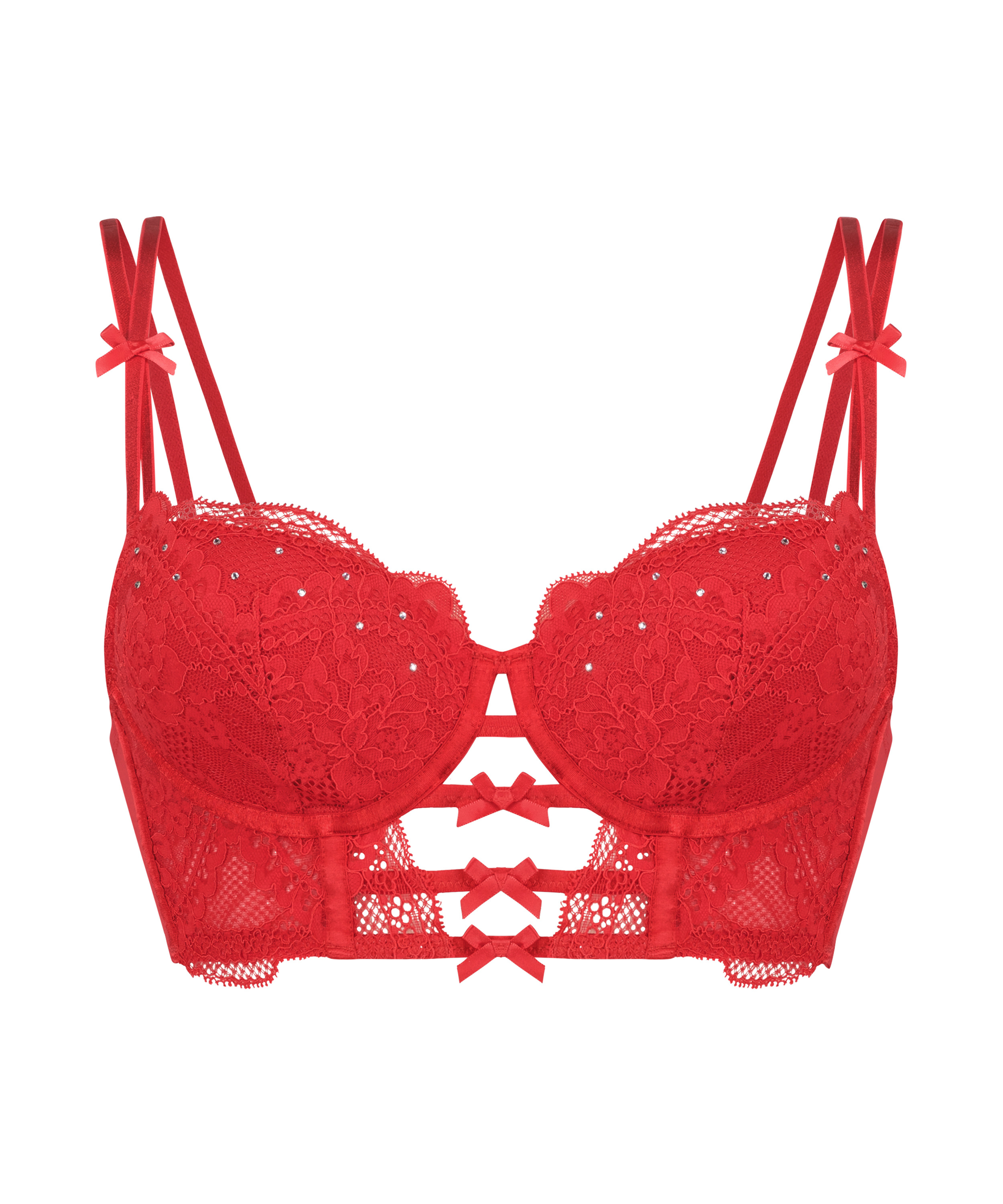 Soutien-gorge bustier rembourr&eacute; &agrave; armatures Oceana, Rouge, main