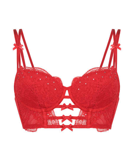 Soutien-gorge bustier rembourr&eacute; &agrave; armatures Oceana, Rouge
