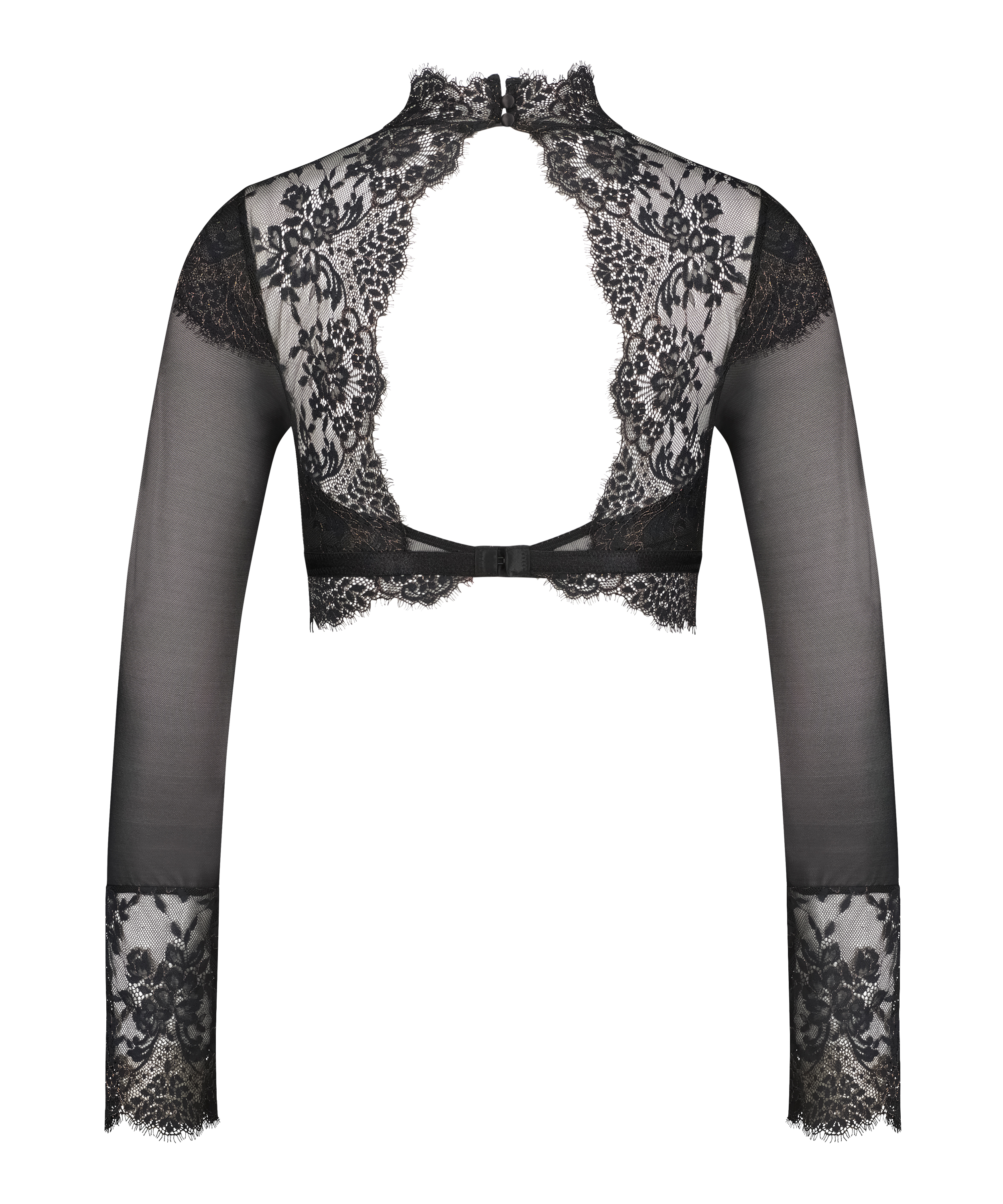 Bralette lange mouwen Cynthia, Zwart, main