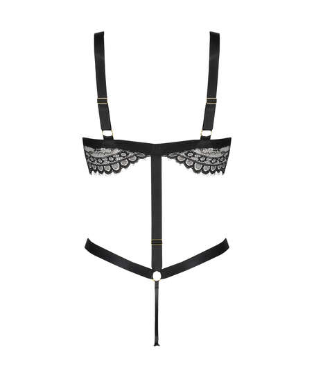 Body met open kruis Ginger, Zwart