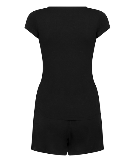 Jersey pyjamaset, Zwart