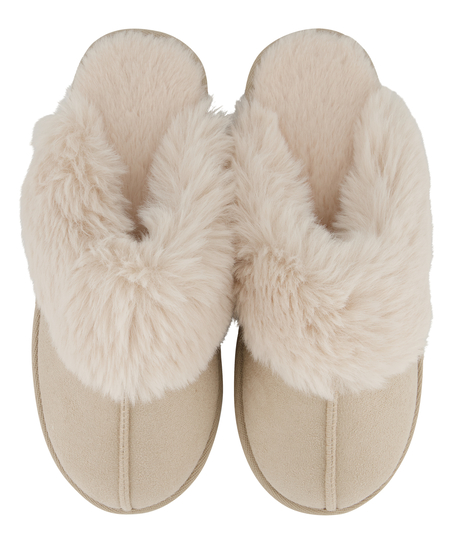 Pantoffels Suede, Beige