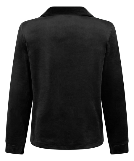 Lange mouwen jacket velours, Zwart