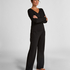 Pyjamabroek Pointelle, Zwart