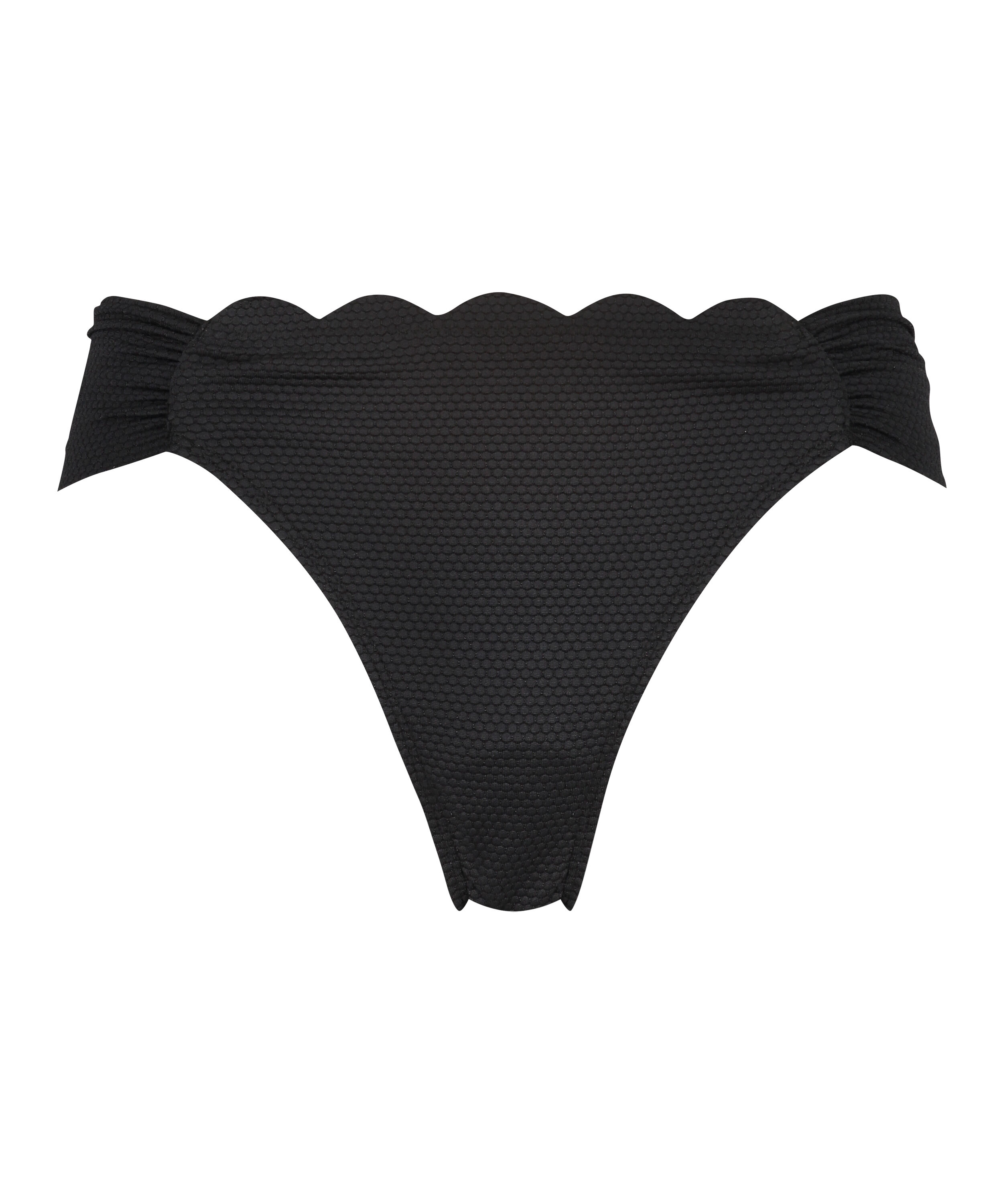 Slip de Bikini Rio Scallop, Noir