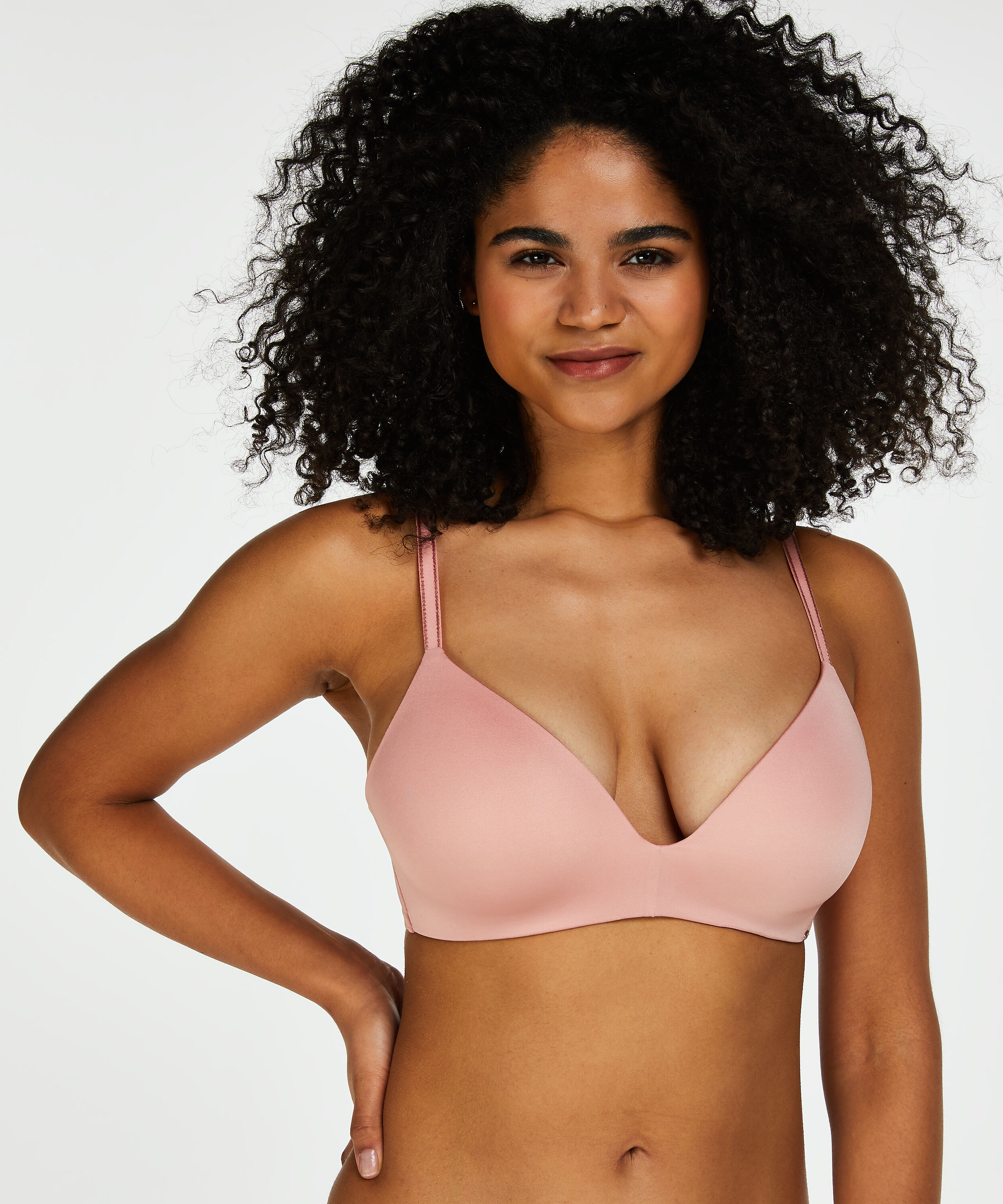 Voorgevormde push-up bh zonder beugel Mona, Roze