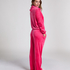 Hoodie jas Velours, Roze