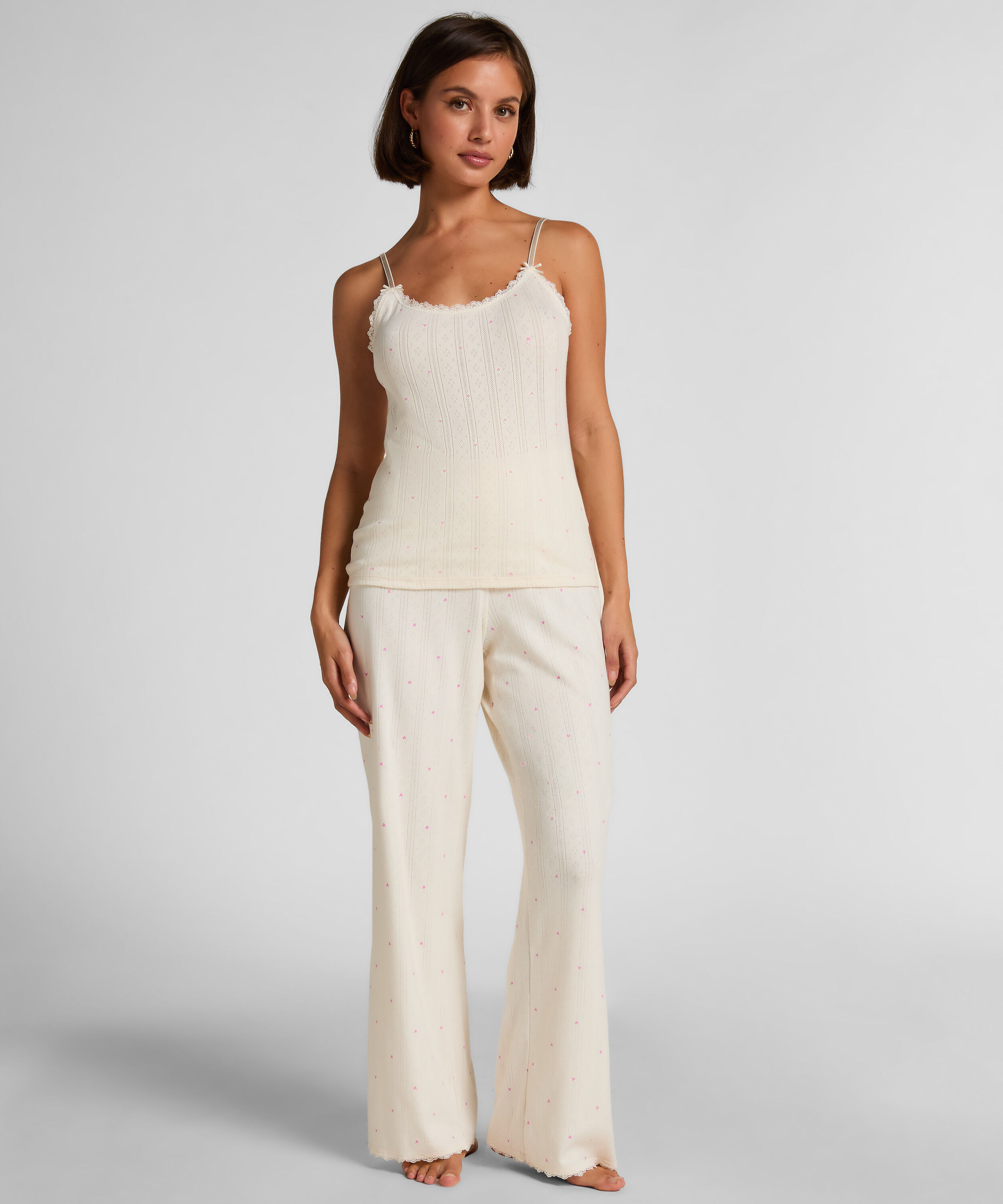 Ensemble Pyjama Pointelle, Blanc Ensemble Pyjama Pointelle, Blanc