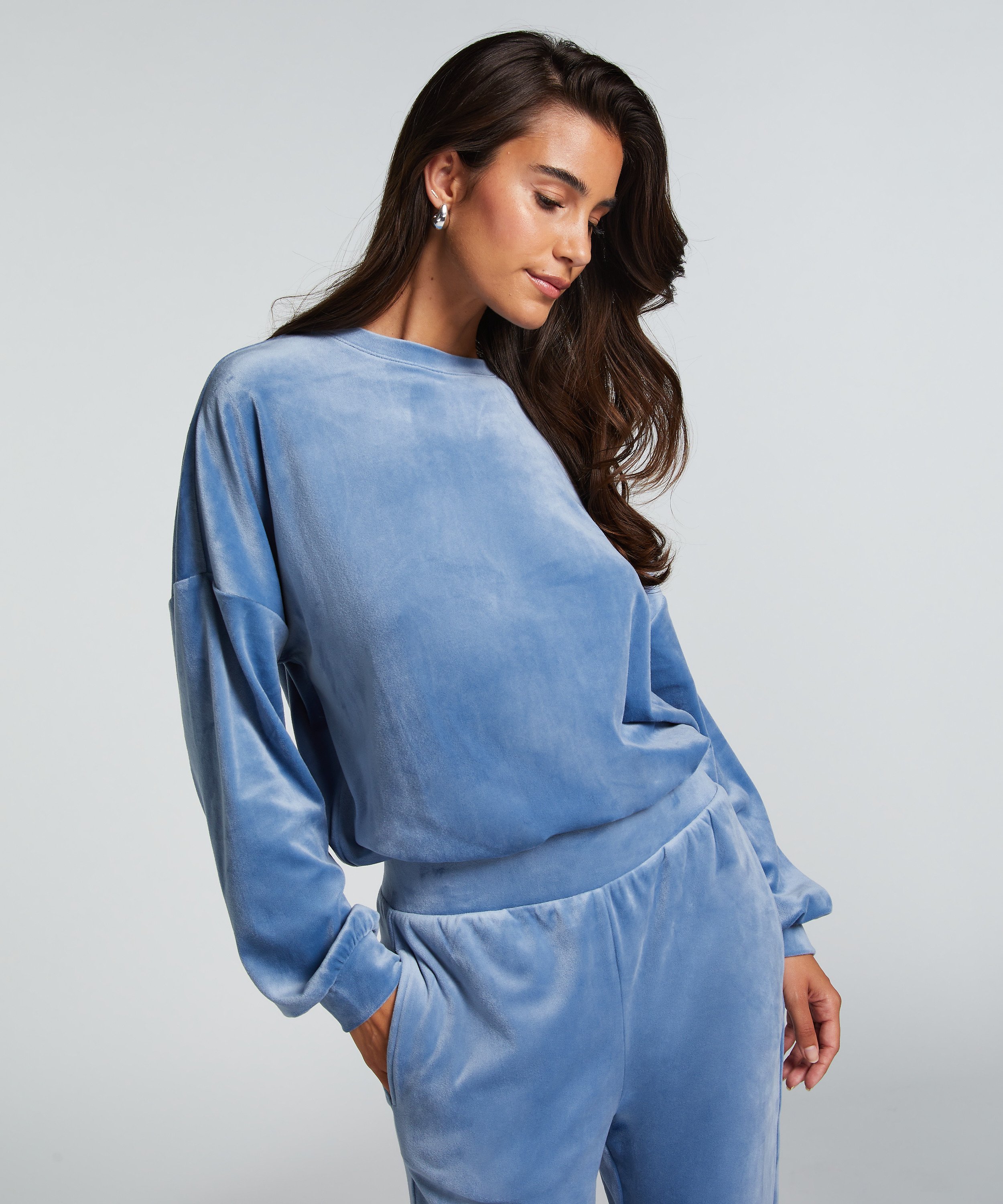Velours Top, Blauw, main