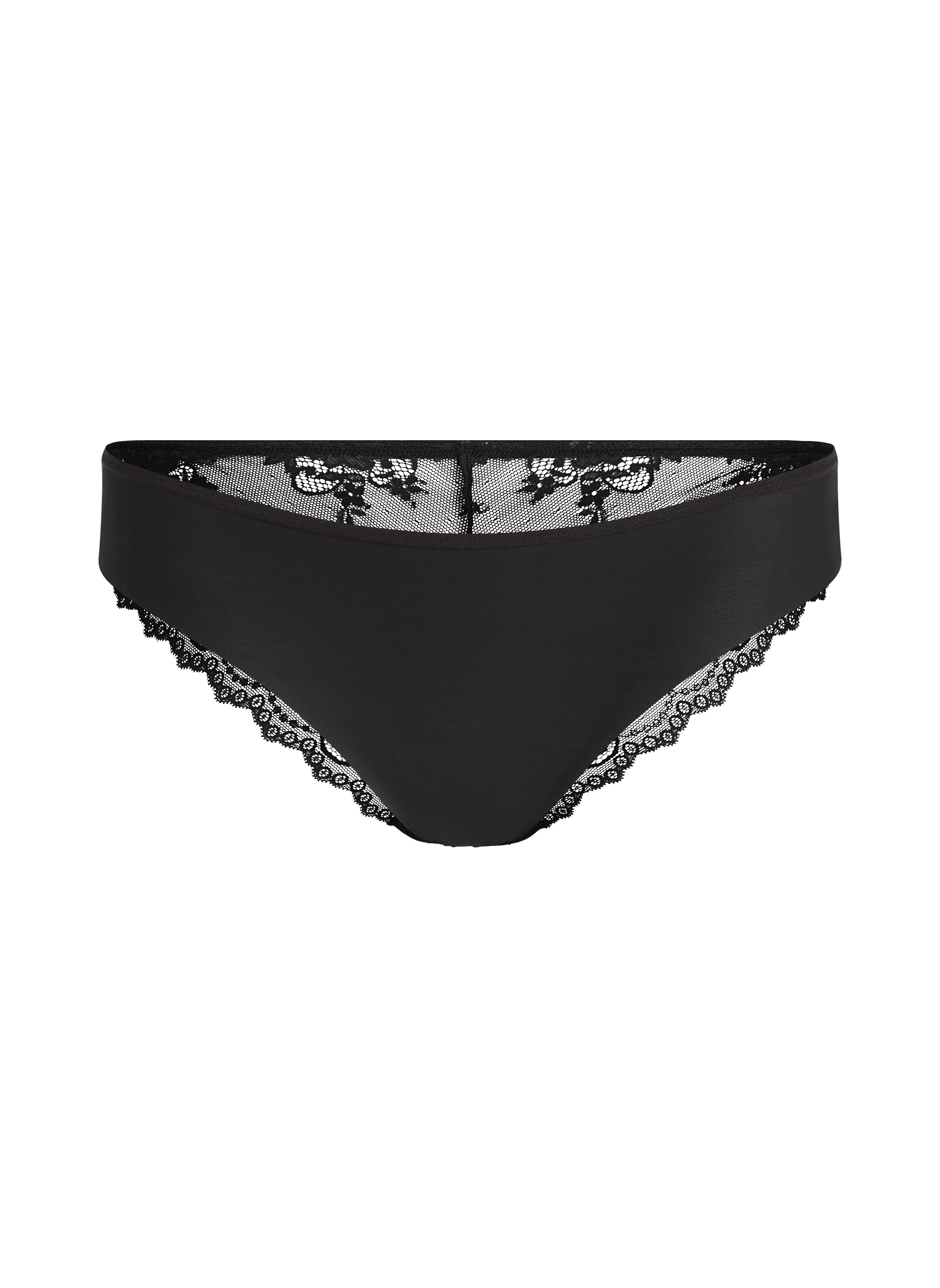 Slip br&eacute;silien Invisible Lace Back, Noir, main