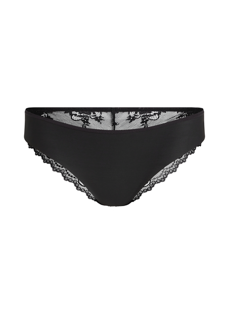 Slip br&eacute;silien Invisible Lace Back, Noir